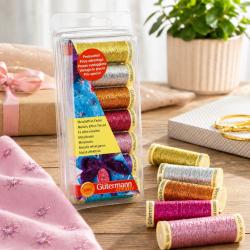 Gütermann Metalleffekt Nähgarn Set – 7 Farben à 50 m 