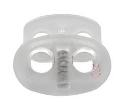 Kordelstopper Oval 2-Loch transparent