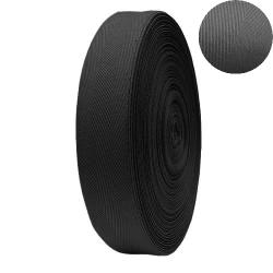 50m Rolle Baumwoll Nahtband 30mm breit - schwarz / Köperband 580 - schwarz | 30mm