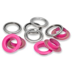 PRYM Ösen mit Scheiben 20 St. (11 mm / pink-silber) 11mm - Pink