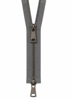 2-WEGE - Metall Reißverschluss teilbar bis 120cm Silber / Gold / Titan TITAN-DUNKELGRAU