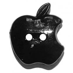 Kinderknopf Apfel design 20mm schwarz 