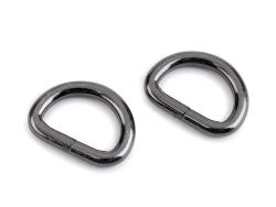 D-Ring Halbrundringe für Taschen 15mm Schwarz