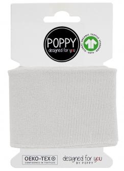 Cuff Poppy - Fertigbündchen Uni BIO Jersey 501 - weiss