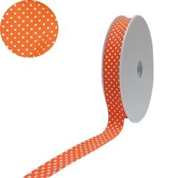 GEPUNKTETES Baumwoll Schrägband 40/20 Polka Dots METERWARE 849 - orange