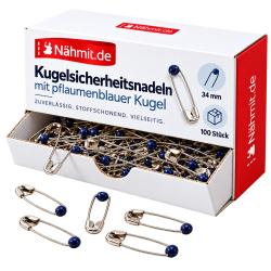 100 PRYM - Kugel-Sicherheitsnadeln, Nr.1, 34mm, silber 