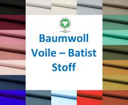 Baumwoll Voile / Batist Stoff GOTS zertifiziert 