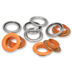 PRYM Ösen mit Scheiben 20 St. (11 mm / orange-silber) 11mm - Orange