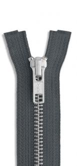 YKK Silber Metall Reißverschluss teilbar 182 - dunkelgrau