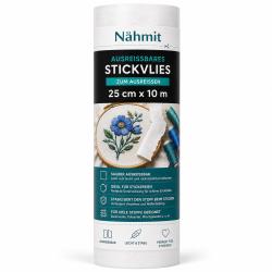 ROLLE / Nähmit Stickvlies ausreißbar 25cm x 10 Meter Ausreißbar