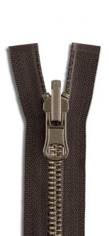 YKK Altmessing Metall Wende Reißverschluss teilbar 916 - schwarzbraun