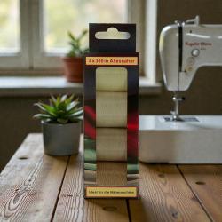 Nähmaschinengarn Allesnäher 4 Rollen á 300m Syngarn / Nähgarn 02 - Natur & Beige