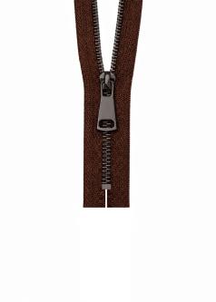 NICHT TEILBARER - Metall Reißverschluss bis 80cm Silber / Gold / Titan TITAN-BRAUN