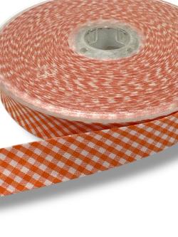 1 Rolle Baumwoll / Vichy Karo Schrägband 40/20 849 - orange