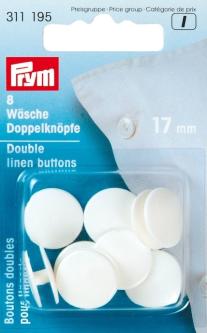 PRYM Wäsche-Doppelknöpfe KST 26'' 17 mm weiß 