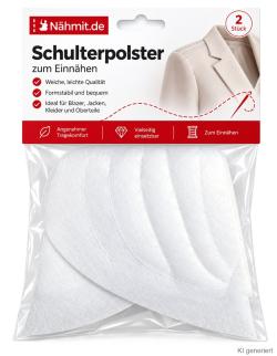 Nähmit - Premium Sakko / Mantel Schulterpolster Watte Filz 501 - weiss