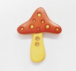 Kinderknopf Pilz braun beige 25mm 