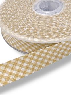 1 Rolle Baumwoll / Vichy Karo Schrägband 40/20 573 - beige