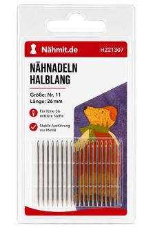 Handnähnadeln halblang Nr. 11 / 26mm Lang Größe - 11
