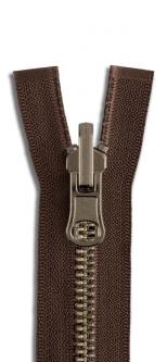 YKK Altmessing Metall Wende Reißverschluss teilbar 570 - braun