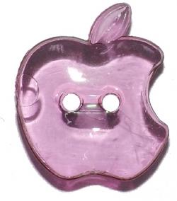Kinderknopf Apfel design 20mm rosa transparent 