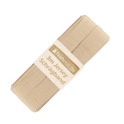Nähmit - Jersey Schrägband - elastisches vorgefalztes Einfassband 3 Meter x 20mm A04-Sand