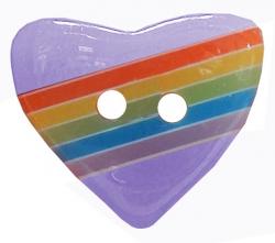 Kinderknopf Regenbogen - Herz violett 