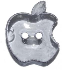 Kinderknopf Apfel design 20mm transparent 