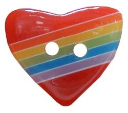 Kinderknopf Regenbogen - Herz rot 
