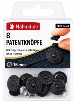 Nähmit - Patentknöpfe / Hosenknöpfe schwarz 