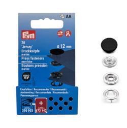 PRYM Jersey Druckknöpfe 12mm verschiedene Farben 580 - schwarz