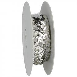 Paillettenband elastisch silber 30mm breit silber