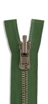 YKK Altmessing Metall Wende Reißverschluss teilbar 567 - olive