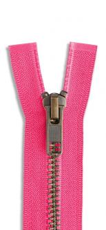 YKK Altmessing Metall Reißverschluss teilbar 516 - hell-pink