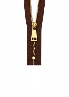 NICHT TEILBARER - Metall Reißverschluss bis 80cm Silber / Gold / Titan GOLD-BRAUN