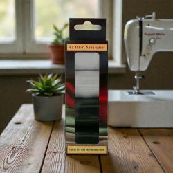 Nähmaschinengarn Allesnäher 4 Rollen á 300m Syngarn / Nähgarn 01 - Schwarz & Weiss