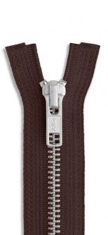 YKK Silber Metall Reißverschluss teilbar 570 - braun