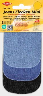 KLEIBER Jeans-Flecken Mini, hellblau-mittelblau-schwarz 9 x 7cm 