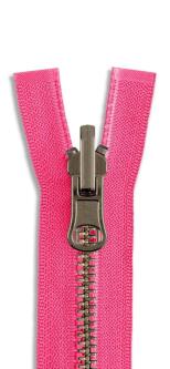 YKK Altmessing Metall Wende Reißverschluss teilbar 516 - hell-pink