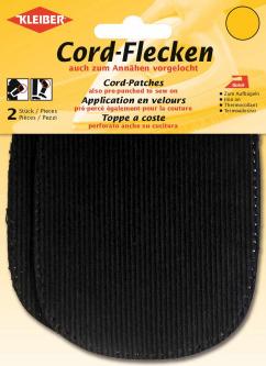 Kleiber Cord Aufbügelflecken 2 St. schwarz 580 - schwarz