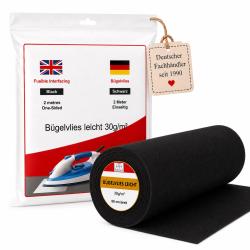 2 Meter Nähmit - Bügelvlies - Bügeleinlage SCHWARZ 580 - schwarz