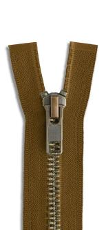 YKK Altmessing Metall Reißverschluss teilbar 022 - ockerbraun