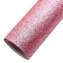 GLITZER Kunstleder Stoff 50 x 70 cm für kreative Näh- und Bastelprojekte Rosa