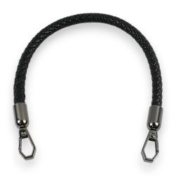 1 Taschengriff Lederoptik – Geflochten – 60 cm – Schwarz Schwarz - Titan