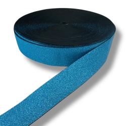 Glitzer Gummiband Bundgummi - 40mm breit Meterware 549 - türkis