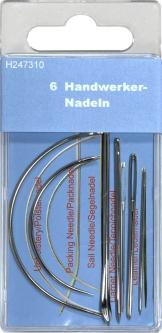 Handwerkernadeln / Ledernadeln, Rundnadeln, 6 Stück 