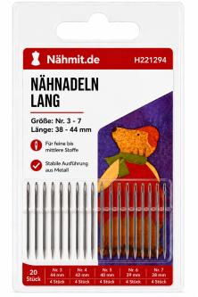 Handnähnadeln lang Nr. 3 - 7 / 38 - 44mm Lang Größe - 3-7