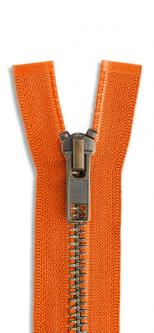 YKK Altmessing Metall Reißverschluss teilbar 849 - orange