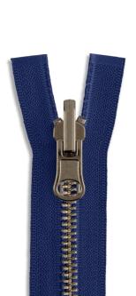 YKK Altmessing Metall Wende Reißverschluss teilbar 058 - marine