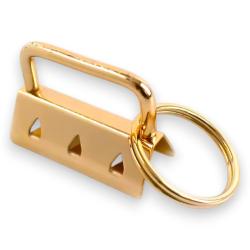 Schlüsselband Rohlinge 25mm Ø mit Schlüsselring 25mm - gold